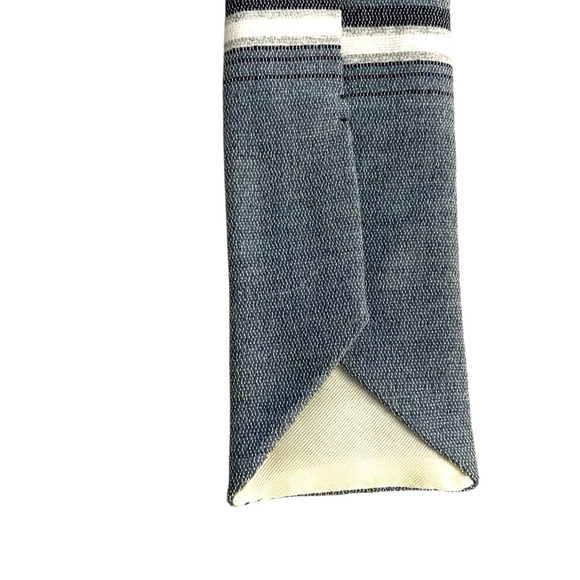 Legacy Square Tip gray stripped Tie Vintage Preppy Retro Elegance Rockabilly - Picture 3 of 6
